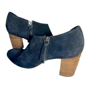 Splendid Daphne Navy Blue Suede Heeled Booties Sz 10